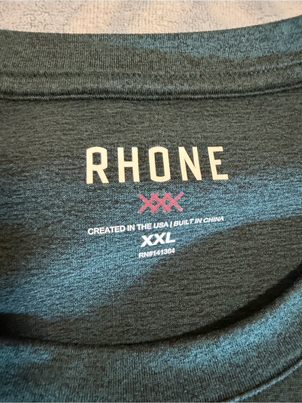 Rhone Performance Long Sleeve Shirt XXL Green Heather Athletic Training Tee-NWOT